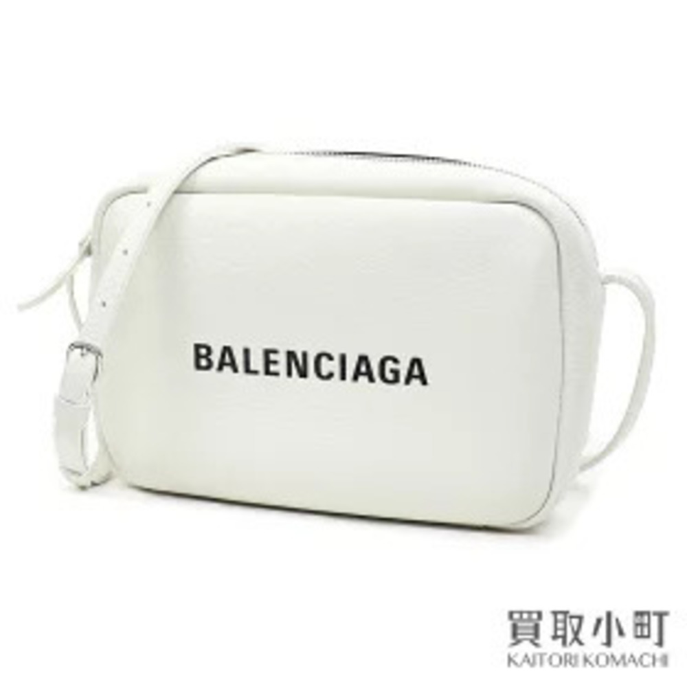 Balenciaga Camera Bag White Calfskin Crossbody Clutch Front Y